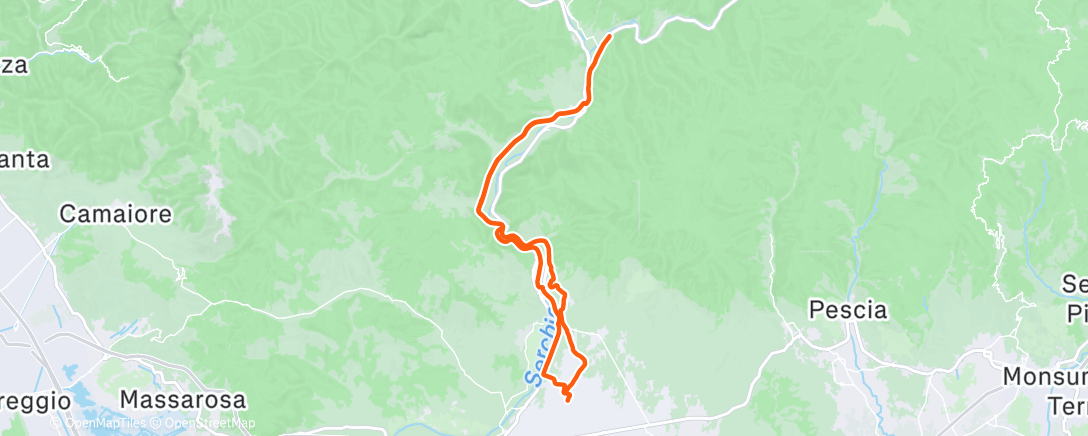 Map of the activity, Lunch Ride