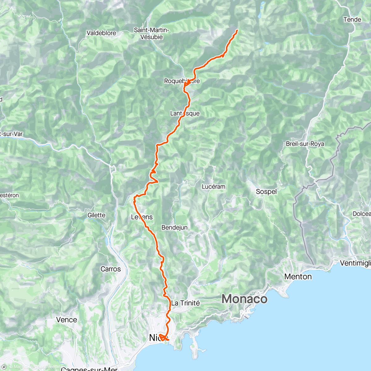 Map of the activity, Port de Nice - Gordolasque ( 1ere partie du Challenge Prom - Clapier en vélo ski ) 🚴‍♀️🎿