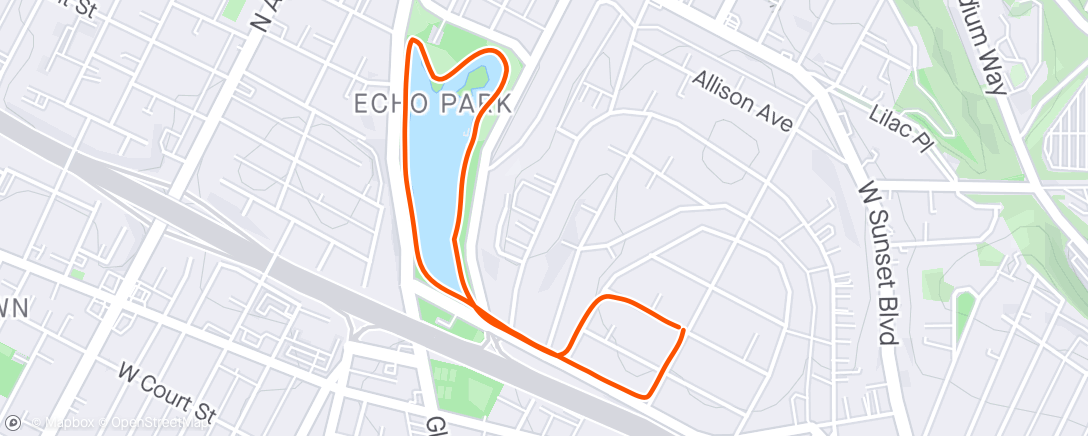 Map of the activity, Afternoon Run