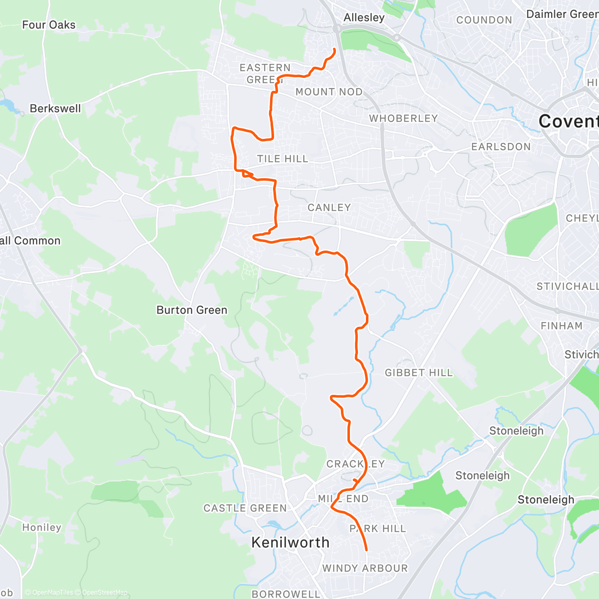 Map of the activity, To Mum & Dad’s with Owen for second Christmas Dinner