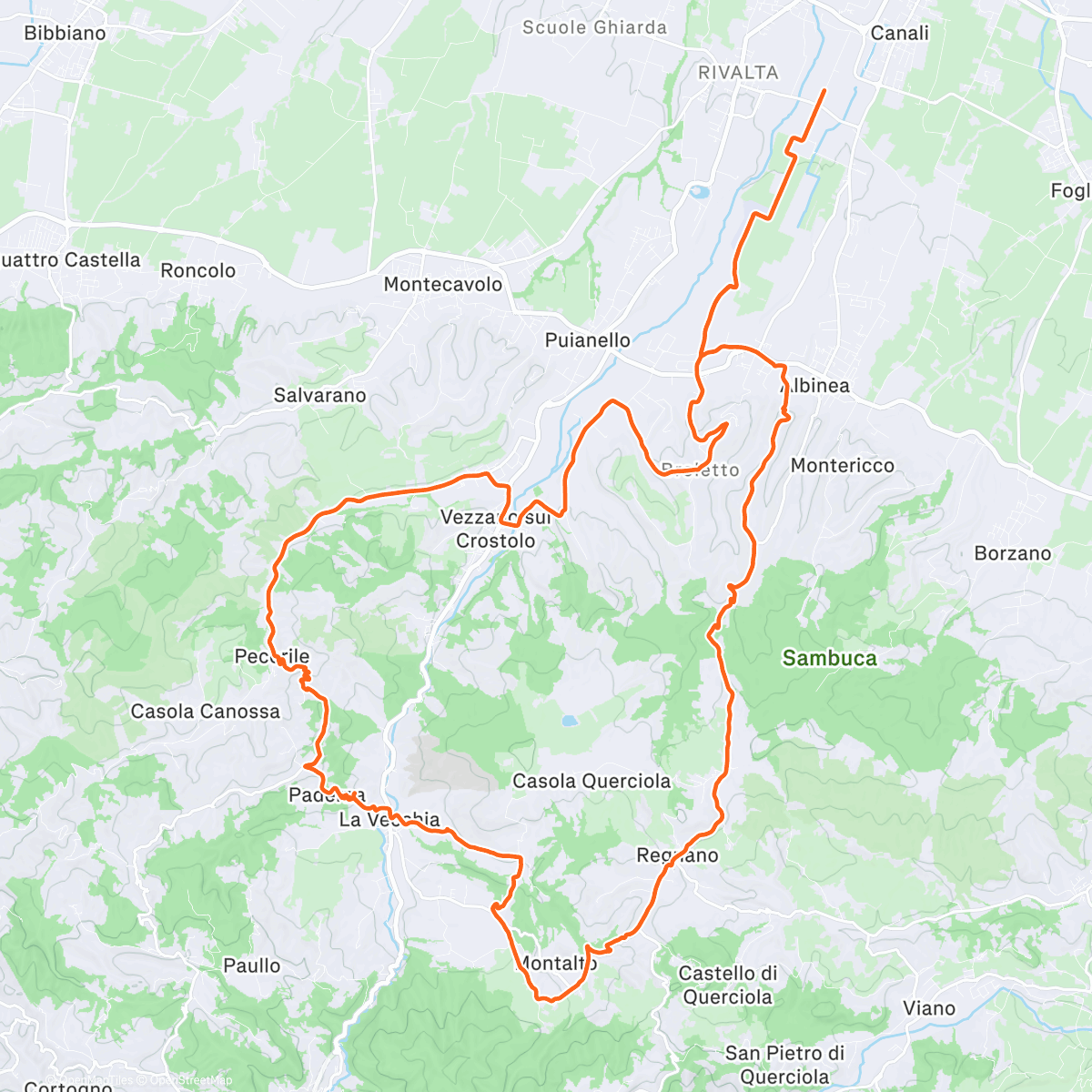 Map of the activity, Alcune colline reggiane