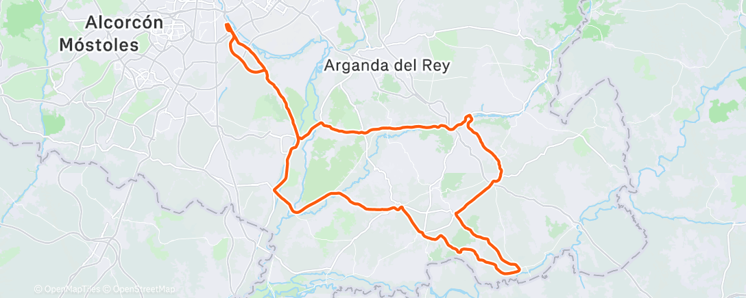Map of the activity, Los Rosales - Morata de Tajuña - Perales de Tajuña - Tielmes - Villarejo de Salvanés - Belmonte de Tajo - Villamanrique de Tajo - Colmenar de Oreja - Chinchón - Titulcia - Ciempozuelos - SMdLV - Los Rosales
