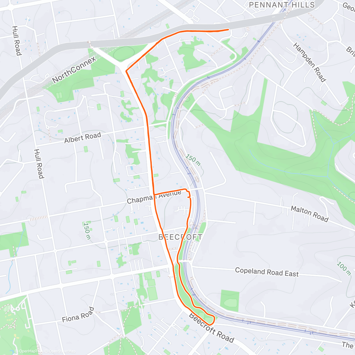 Map of the activity, Lunch Run