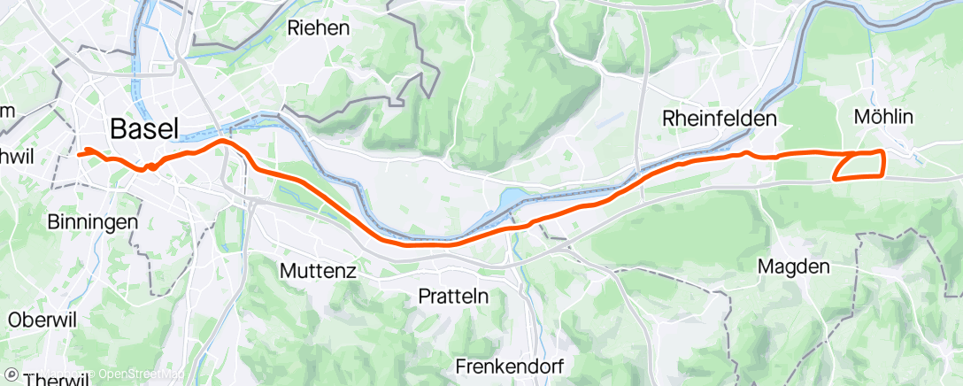 Map of the activity, Dienstagabendrennen Möhlin
