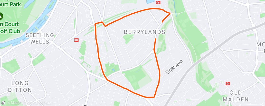 Map of the activity, First 5k with no stopping