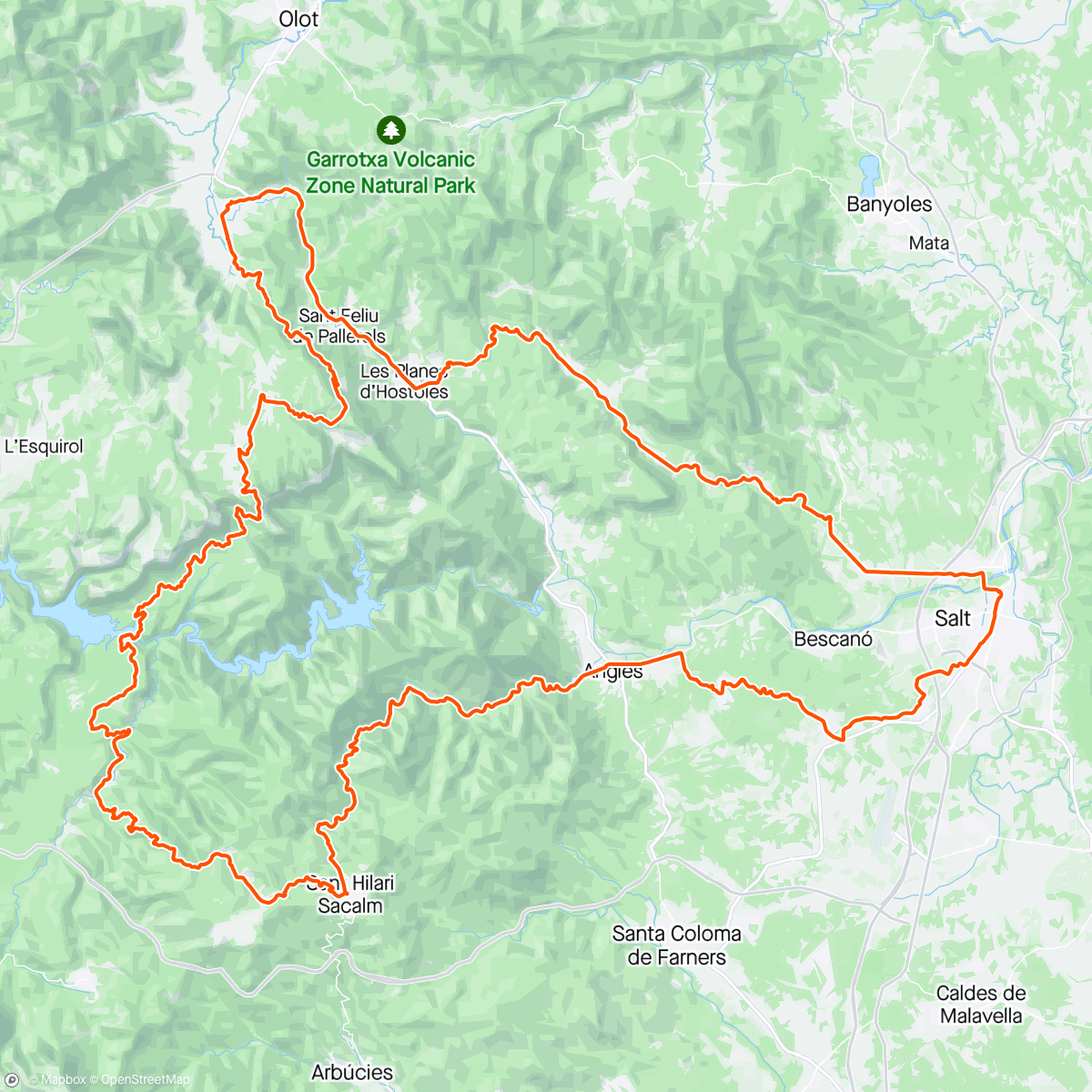 Map of the activity, The goat track that calls itself a road from Sau to Rupit!