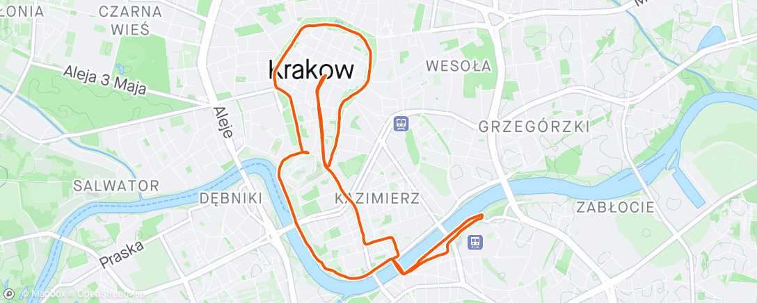 Karte der Aktivität „Bieg Nocny Kraków”