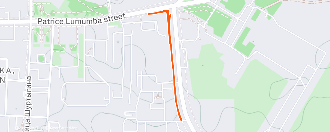 Map of the activity, Дневной забег