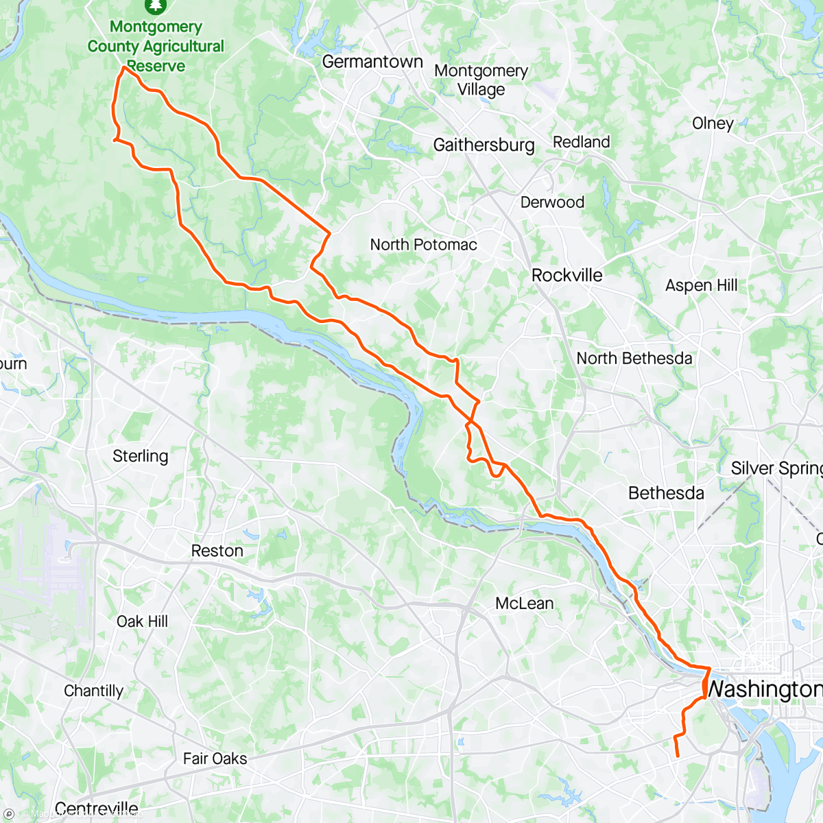 Map of the activity, Long commute to get a cinnamon roll