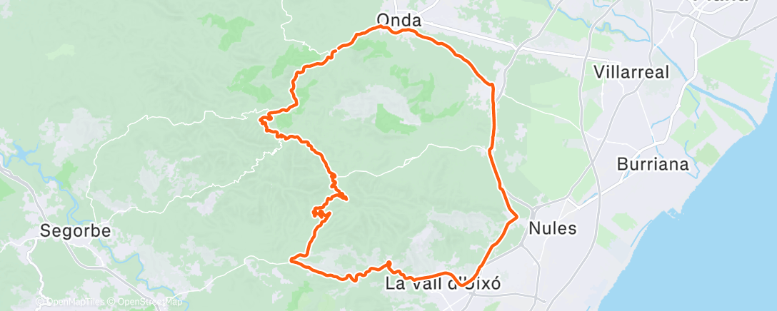 Map of the activity, Bicicleta por la mañana