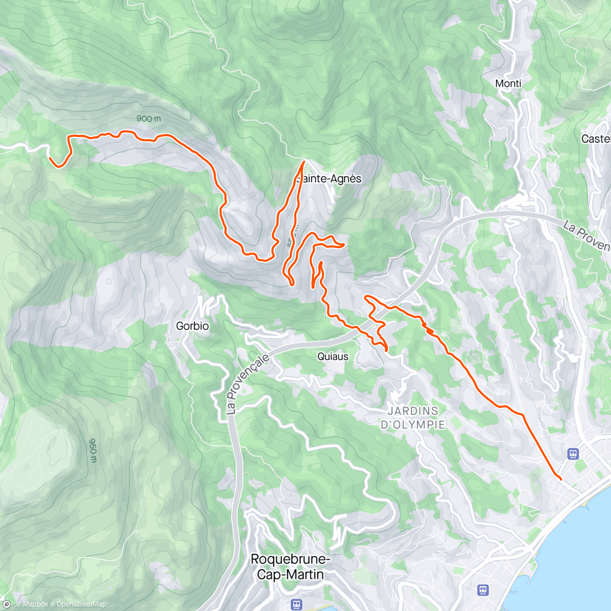 Map of the activity, ROUVY - Group Ride: Col de la Madone (Menton)