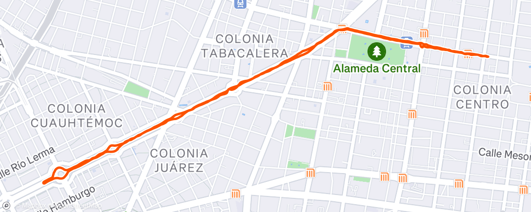 Карта физической активности (Ciclavia de CDMX)