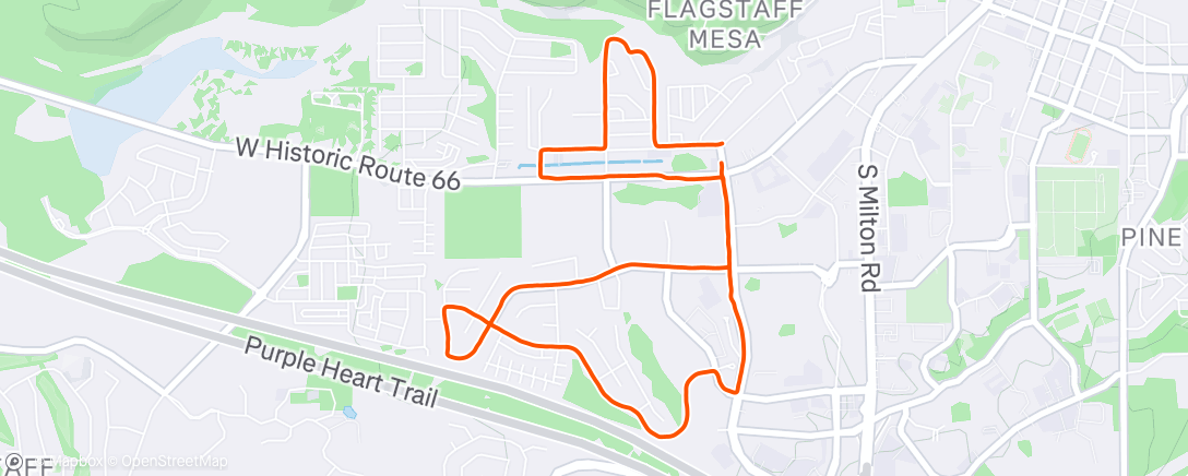 Map of the activity, Afternoon Run