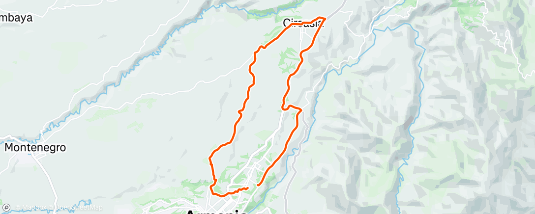Map of the activity, Thursday Ride