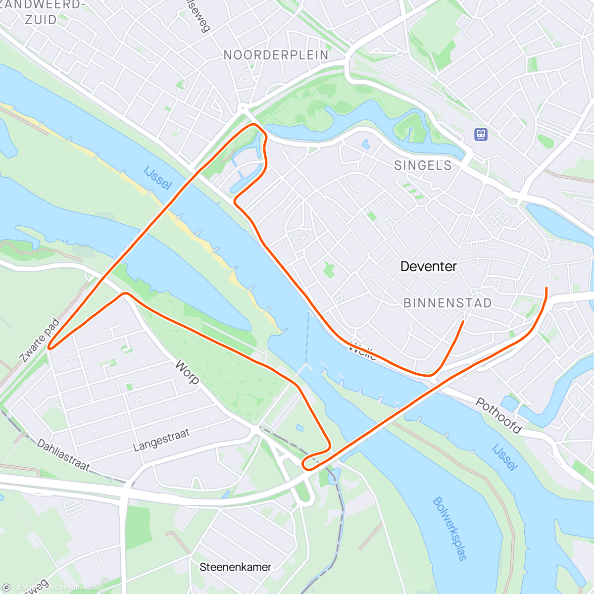 Map of the activity, Ijsselloop Deventer