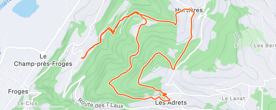 Map of the activity, Morning Trail Run