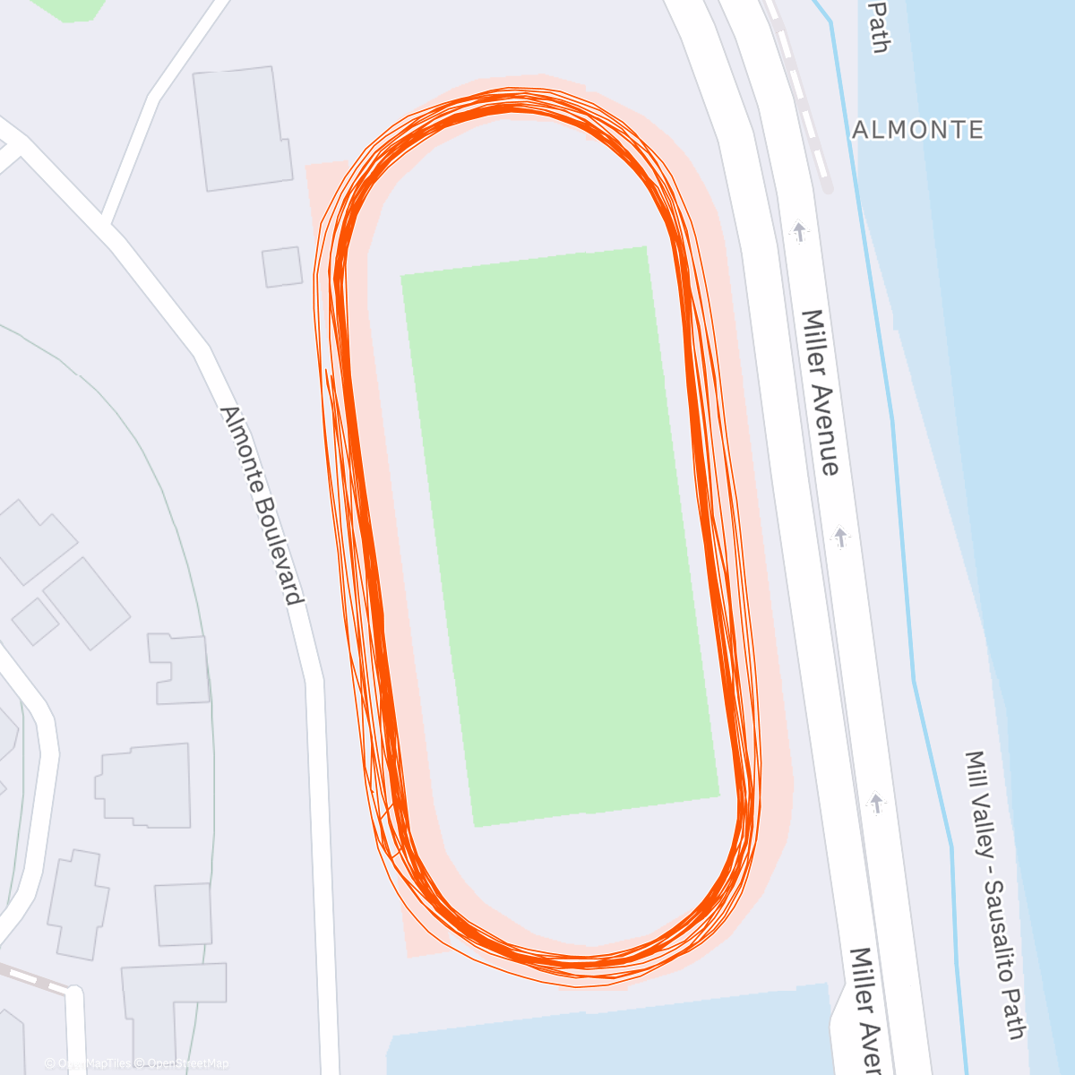 Map of the activity, SFRC track, Marin 🇺🇸