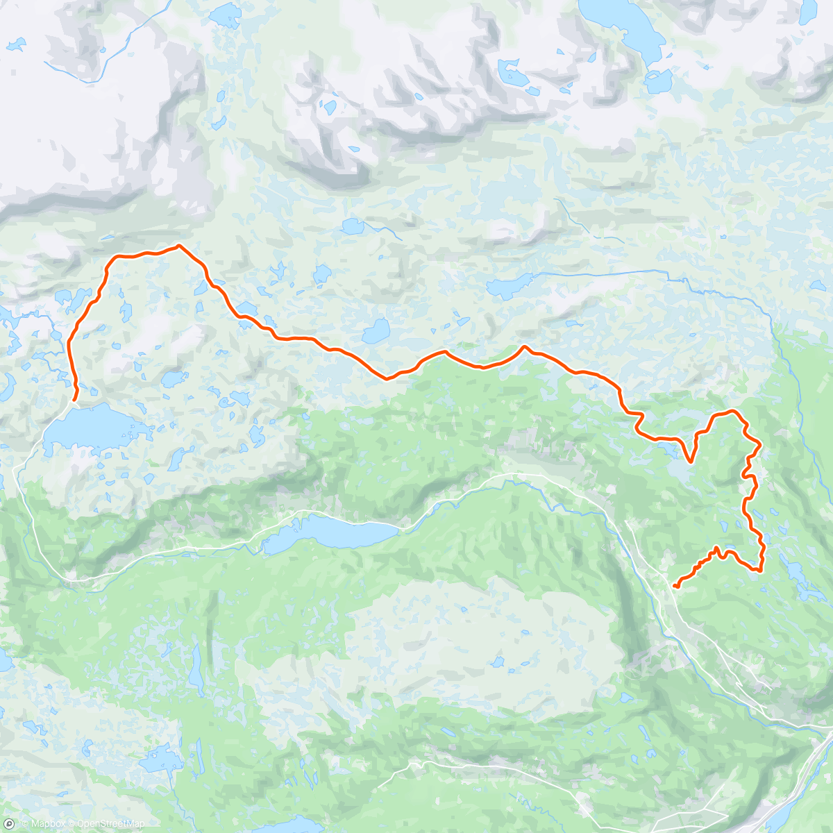 Mapa de la actividad (Bergsjø-Votndalen)
