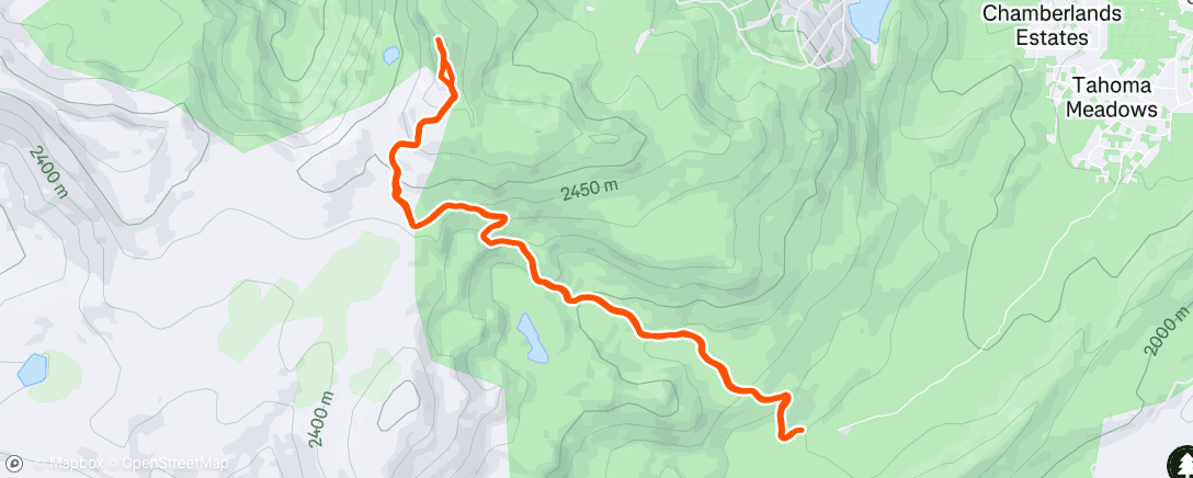 Map of the activity, Ellis Peak Trail Run