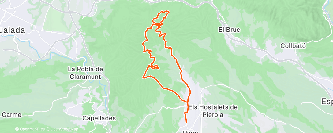Map of the activity, Morning Mountain Bike Ride