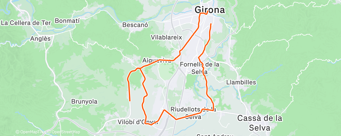 Map of the activity, Gravelbike 🌧️ ☔️🥶 leg matige sprints