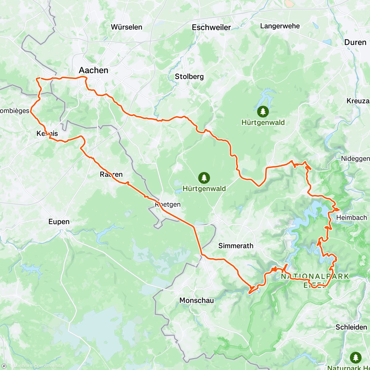 Map of the activity, Rursee Vogelsang
