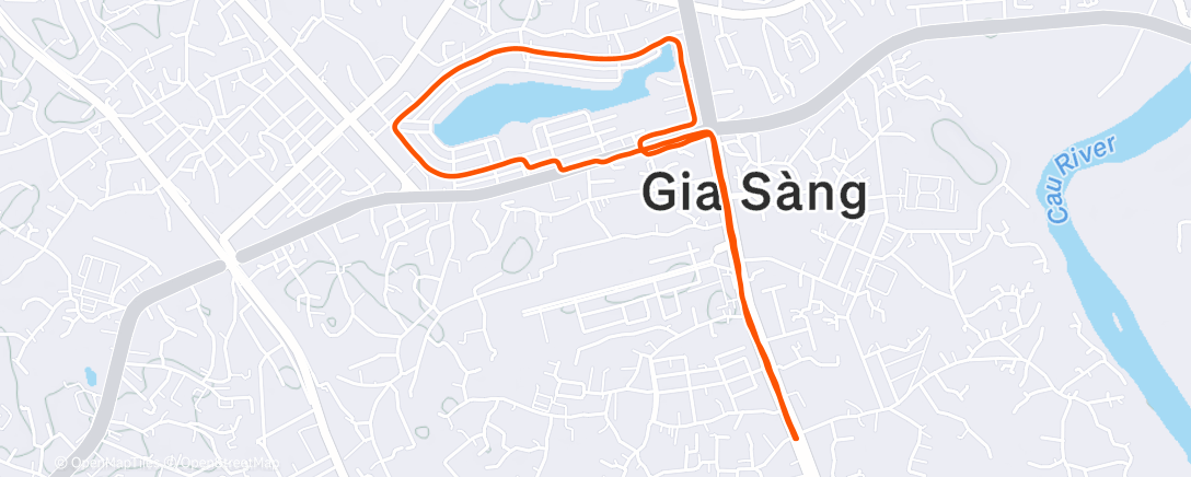 Map of the activity, Afternoon Run