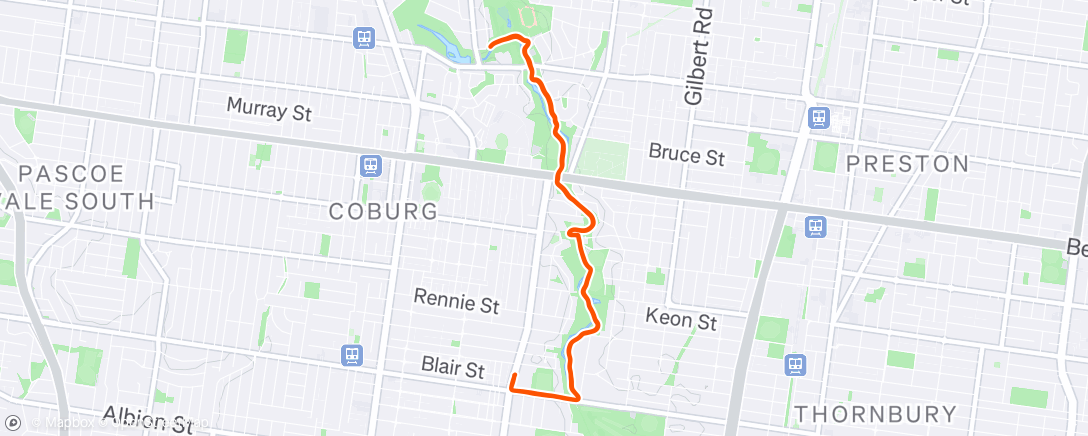 Map of the activity, Morning Run