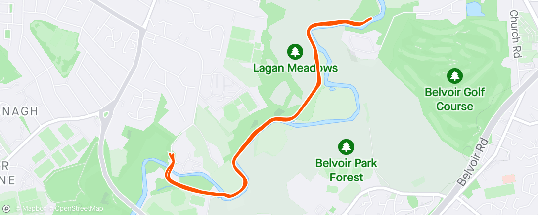 Map of the activity, Cycle jog with Ben
