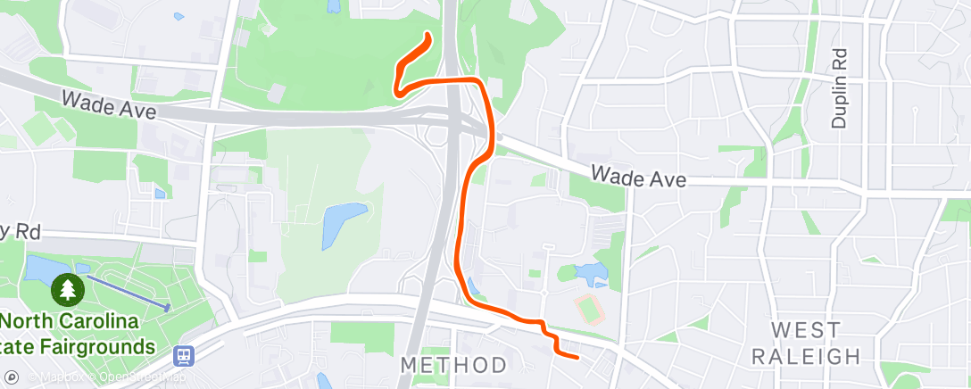 Map of the activity, Evening Run