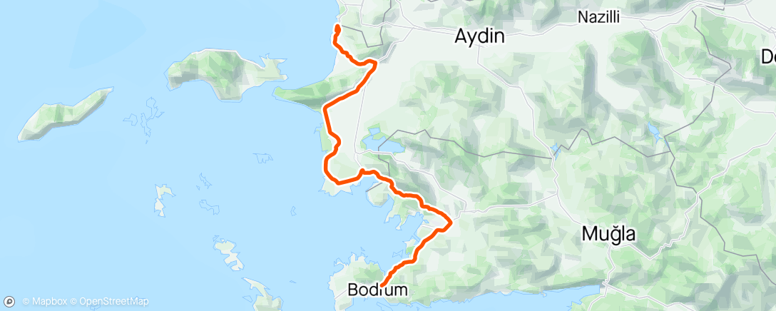 Map of the activity, Tour if Turkey 5 Bodrum - Kusadasi