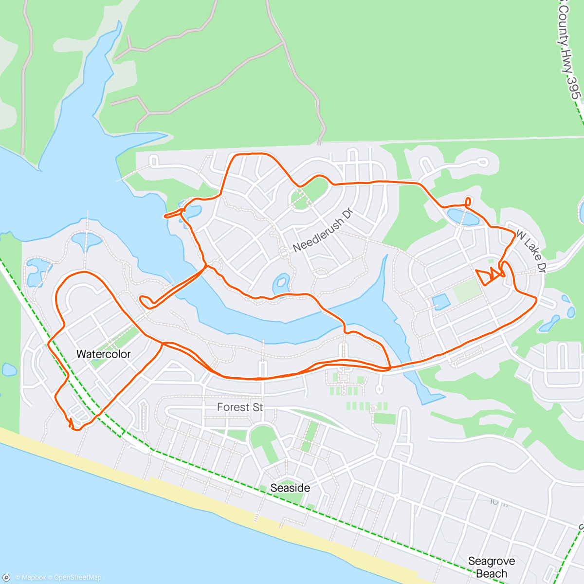 Mappa dell'attività Watercolor bike trails