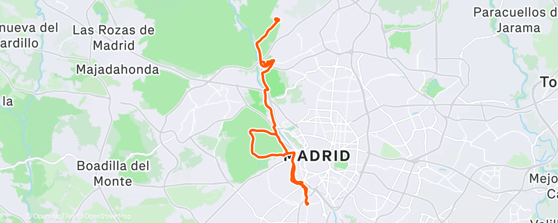 Map of the activity, Lunch Ride