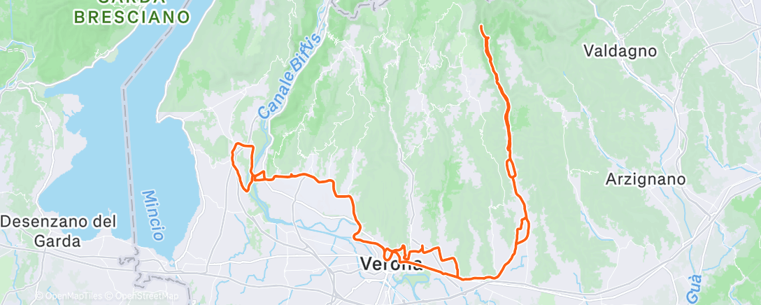 Map of the activity, Pedalata mattutina