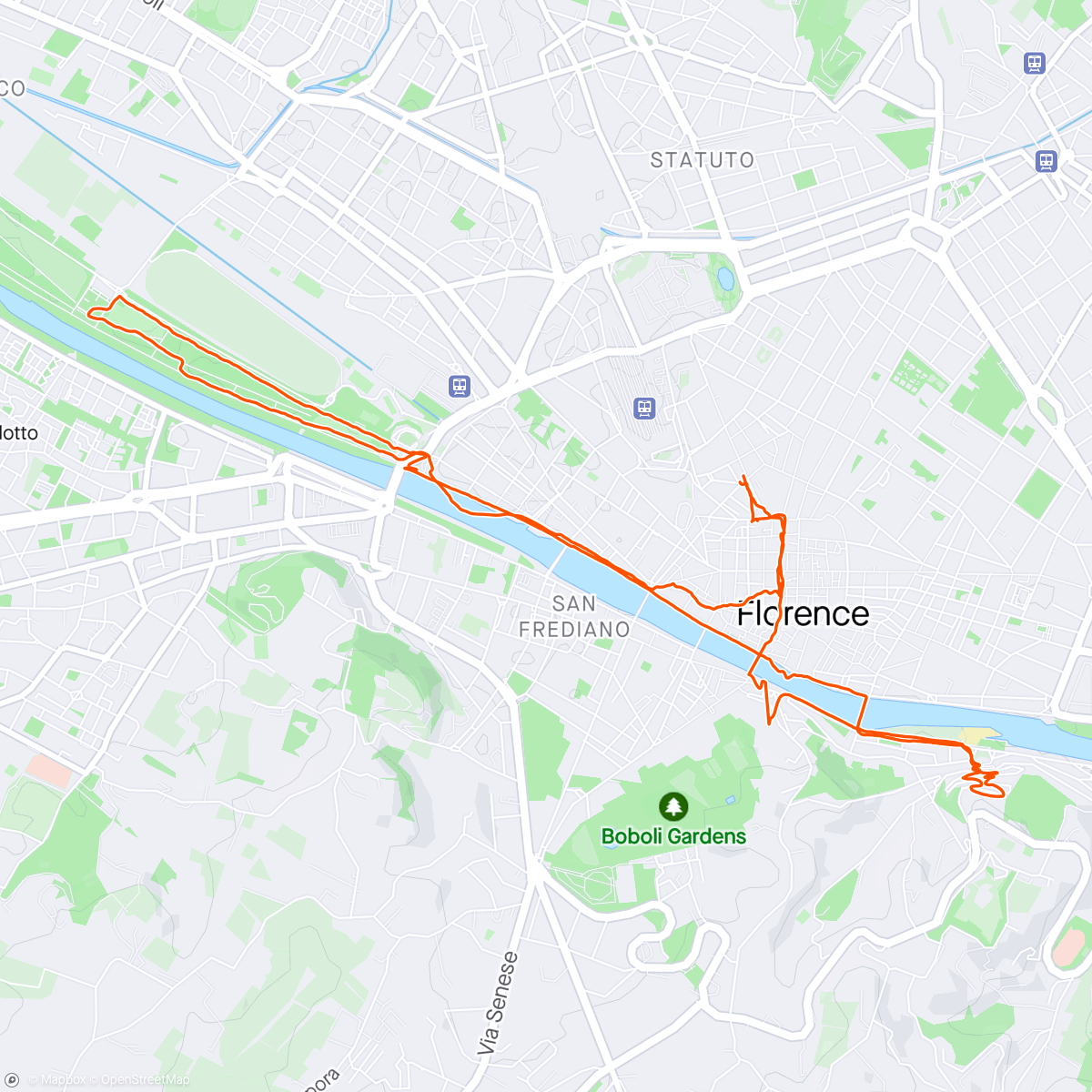 Map of the activity, Exploring Florence