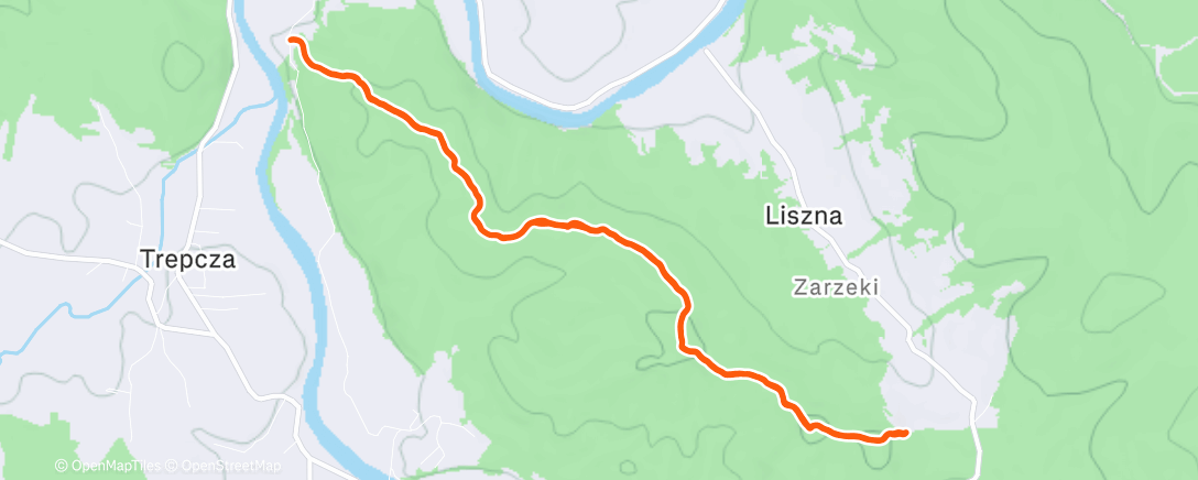 Map of the activity, Afternoon Trail Run