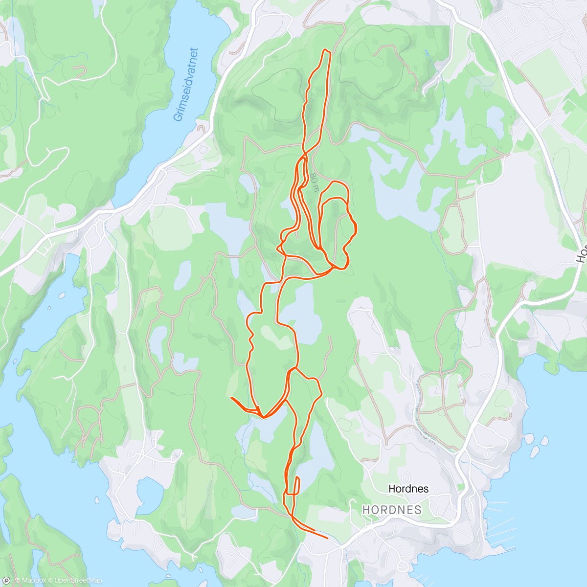 Map of the activity, Skogsgymnastikk med Skarbø