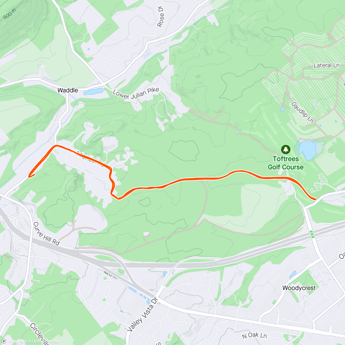Map of the activity, Rail trail with Scotia
