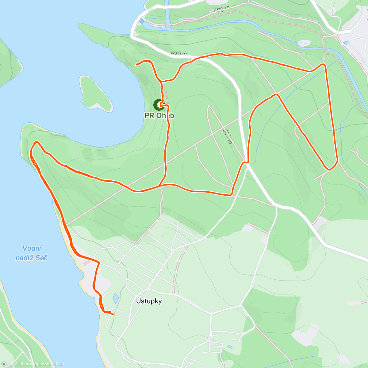 Map of the activity, 🌄 na Oheb a k Chrudimce🏃‍♀️🏃🌛