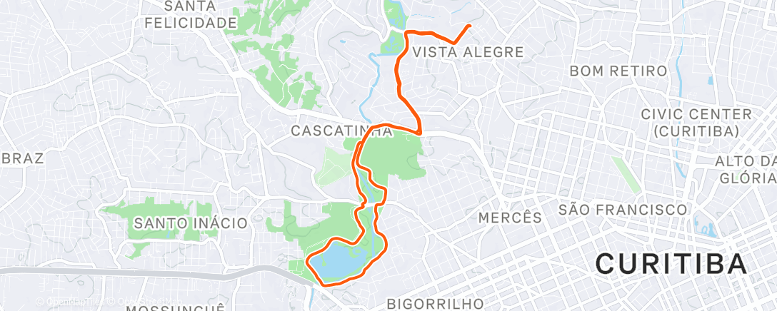 Map of the activity, Corrida matinal