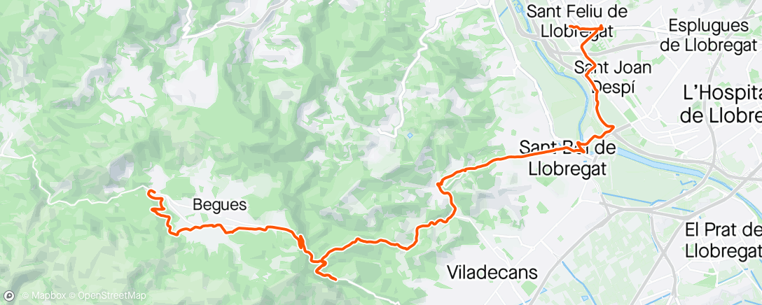 Map of the activity, Bicicleta de montaña eléctrica matutina