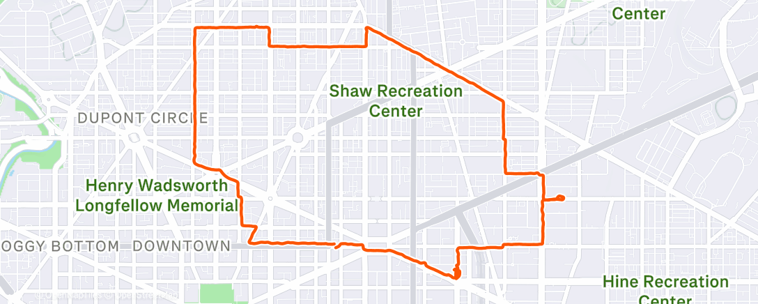 Map of the activity, A walking tour of all my DC apts