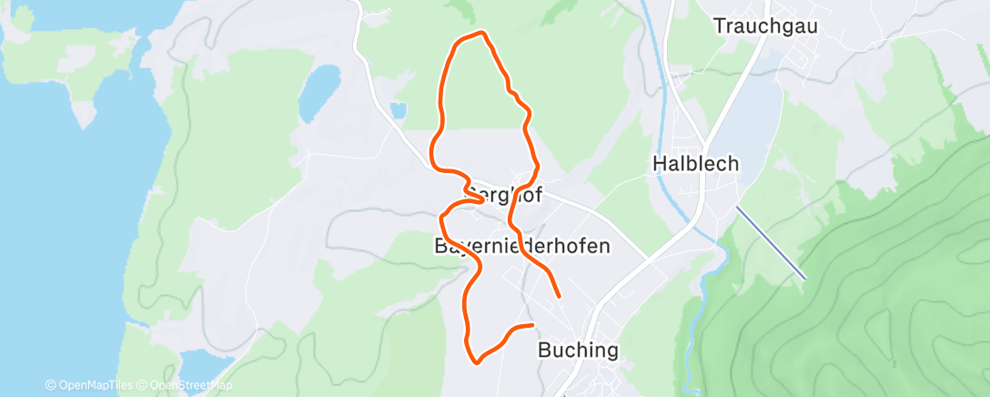 Map of the activity, Afternoon Run