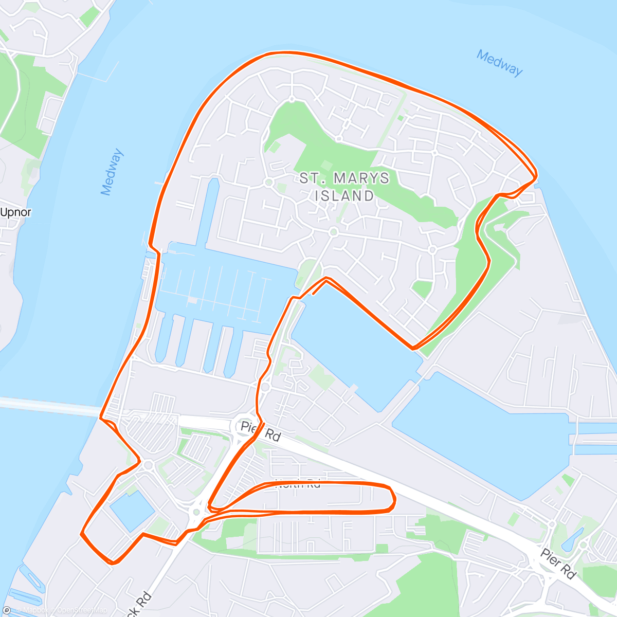 Map of the activity, Sunday Run Gang