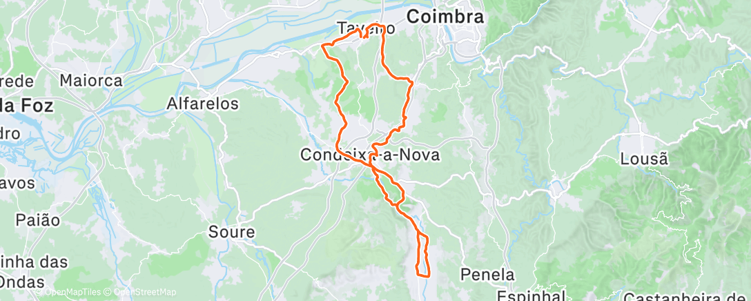 Map of the activity, Volta de bicicleta de montanha matinal