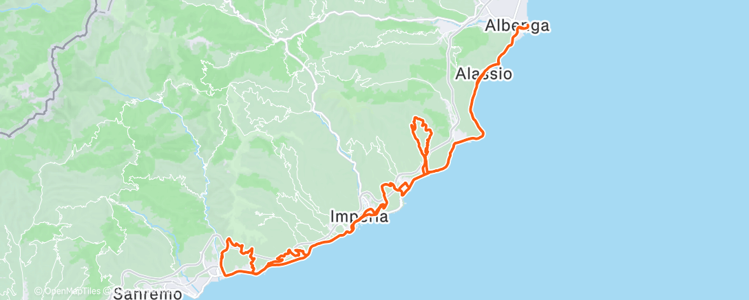 Map of the activity, Pedalata mattutina