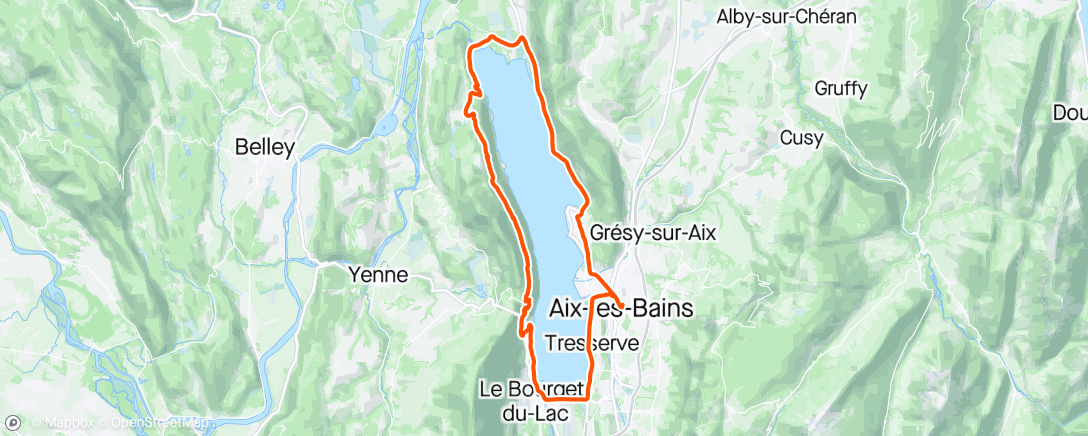 アクティビティ「Tour du Lac dominical」の地図