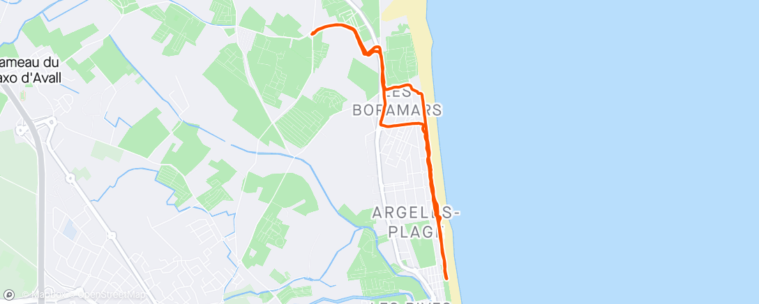 Map of the activity, Run sur la prom à Argeles sur Mer
