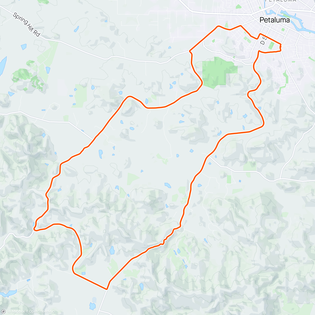 Map of the activity, Ride then lift