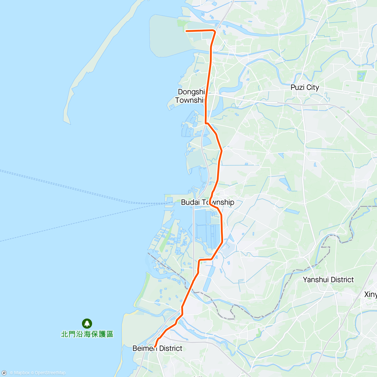 Map of the activity, ROUVY - Dongshi to Beimen | Taiwan